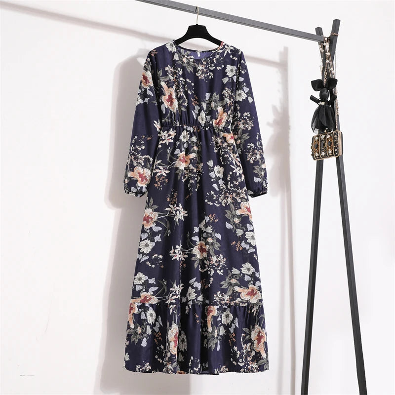 Maxi Casual Full Sleeve Floral Printed Dress