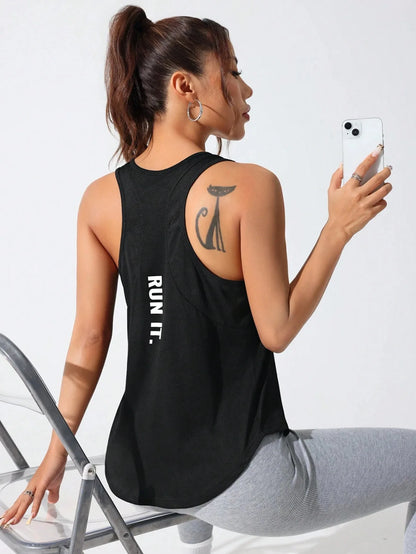 stitched letters quick-drying sports vest