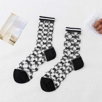 Ultra Thin Lace Funny Mesh Breathable Crystal Socks
