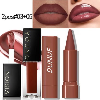 Lip Liner Pen with Matte Velvet Lipstick