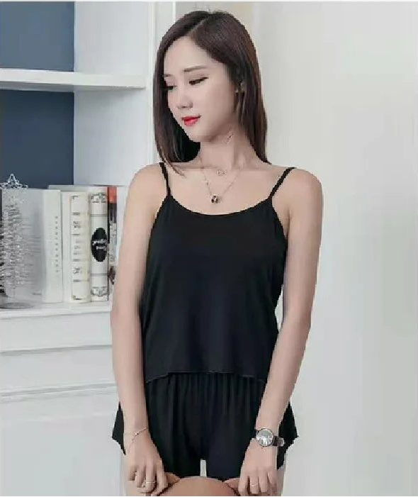 Lounge Sleeveless Camisole Shorts Pajamas Sleepwear Set