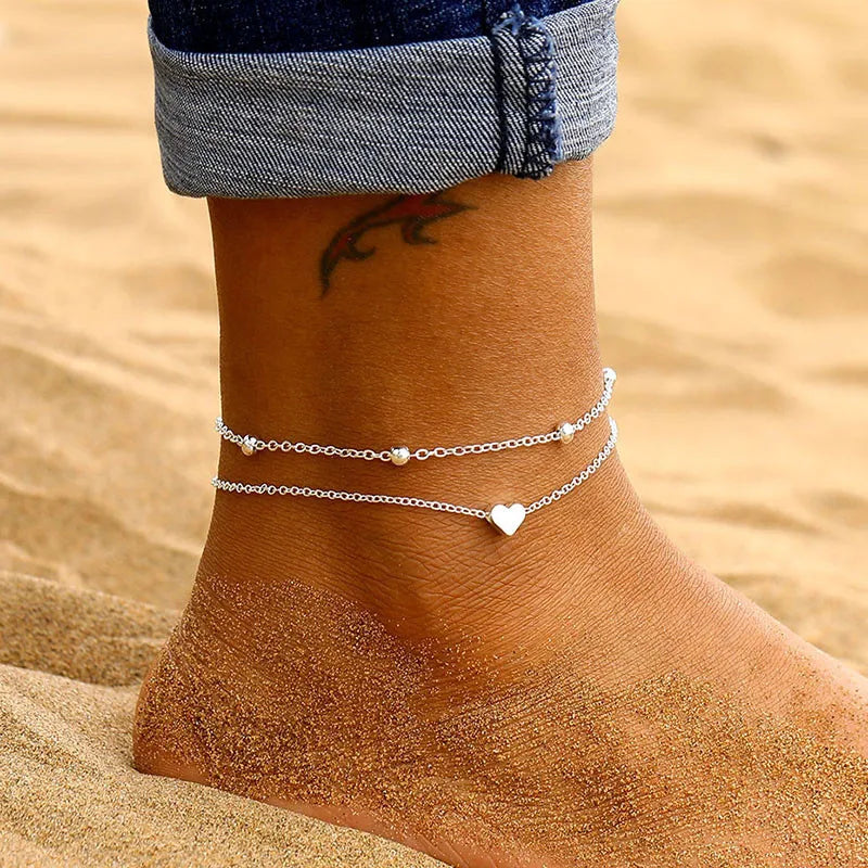 Bohemia Gold Snake Ankle Bracelet Set
