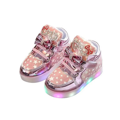 Kids LED Girls Flash Light-up Board Sneakers