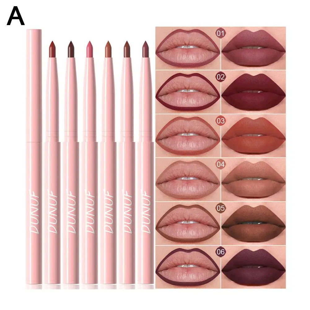 6Pcs Velvet Matte Lip Liner Pencil Lip Contours Makeup Set