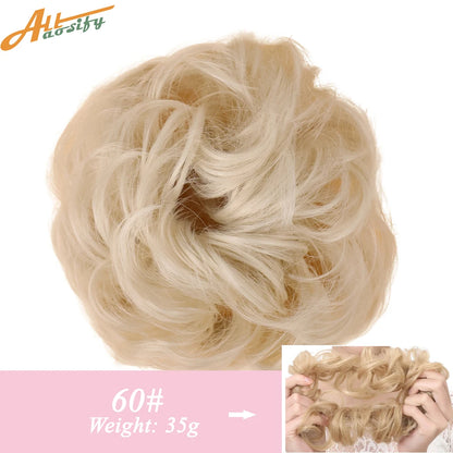 Natural Curly Messy Bun Hair Wigs
