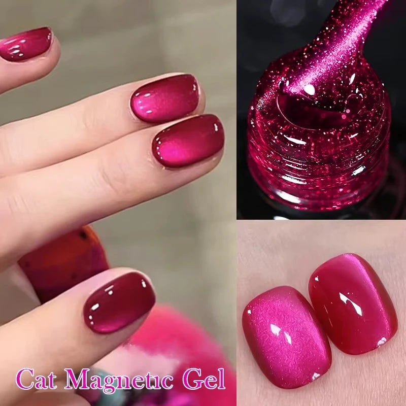 Sparkling Glass Bead Cat Magnetic Gel Nail Polish