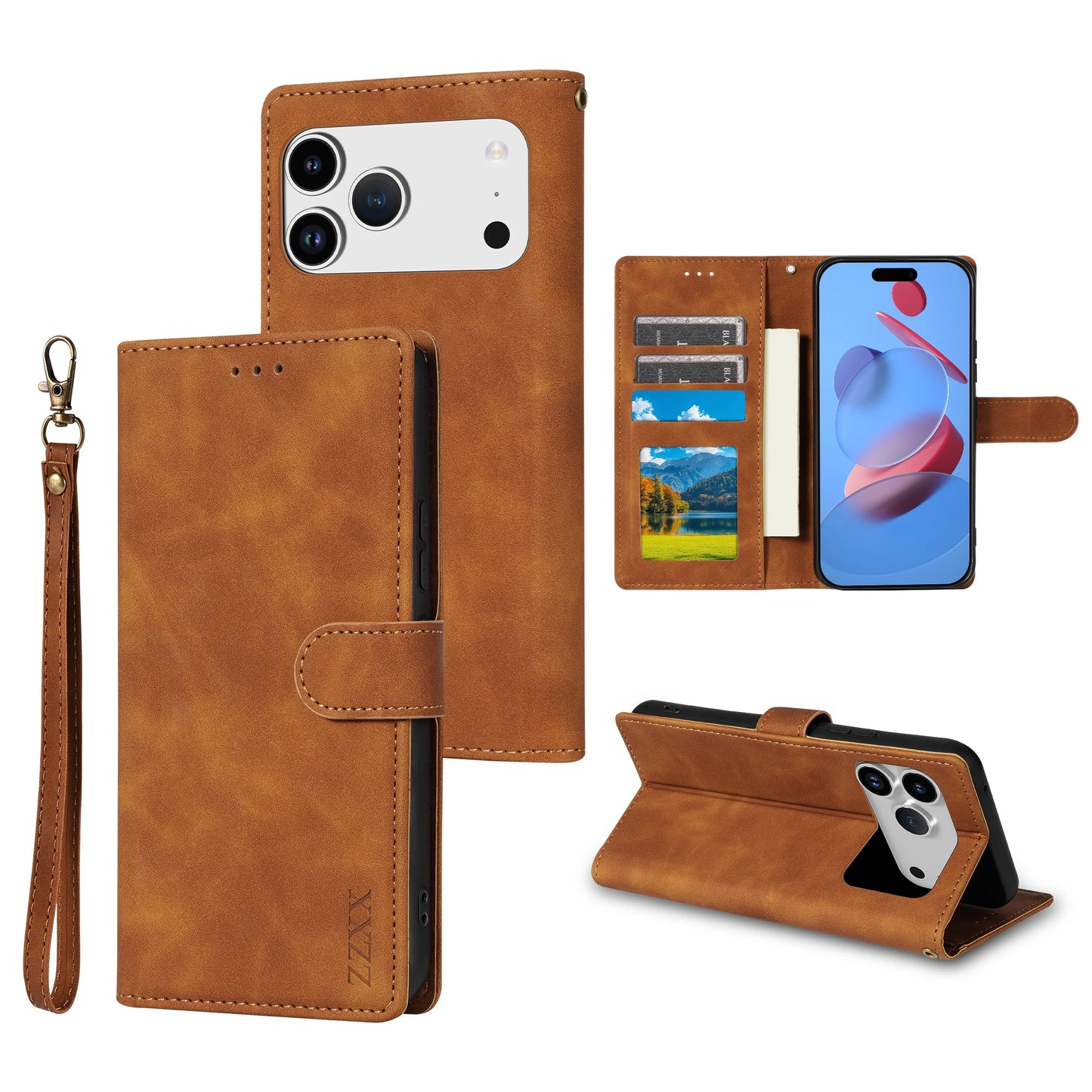 Wallet Skin-friendly With Card Slot Bracket Magnetic Flip Case