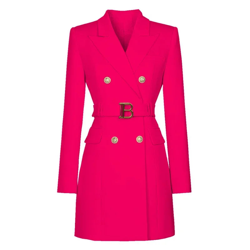 Long Sleeve Buttons Double Blazer Jacket