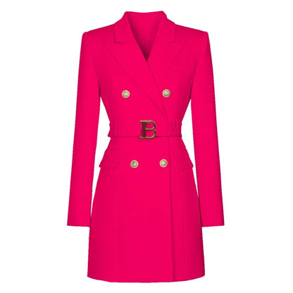 Long Sleeve Buttons Double Blazer Jacket