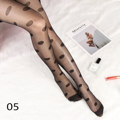 Sexy love Dot Silk Thin Faux Tattoo  Socks