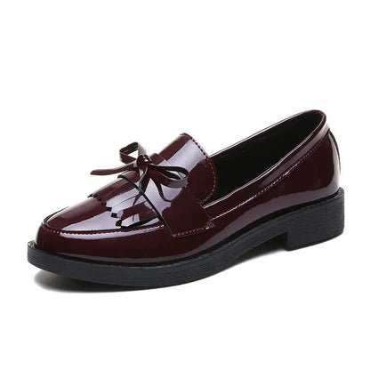 Leather British Tassel Casual Flat Shoes