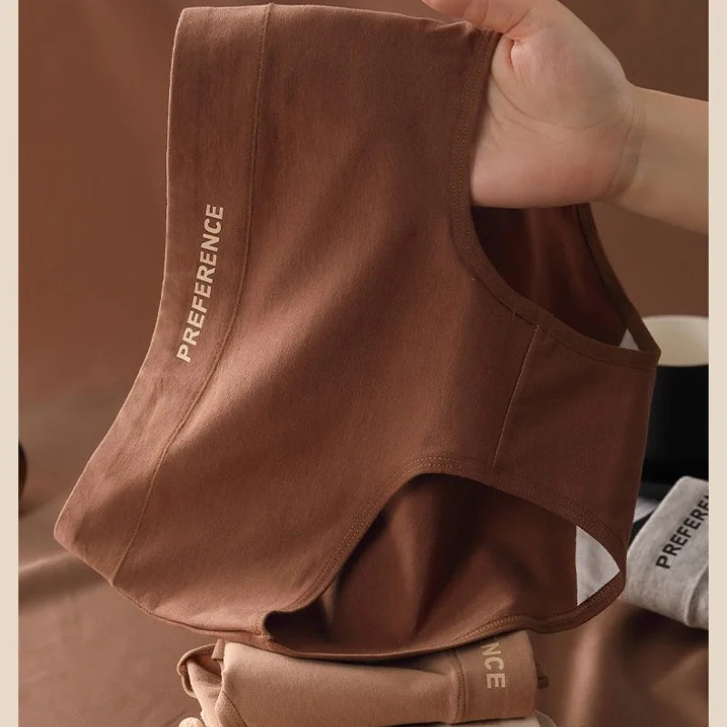 4Pcs/Set High-Waist Cotton Plus Size Lingerie