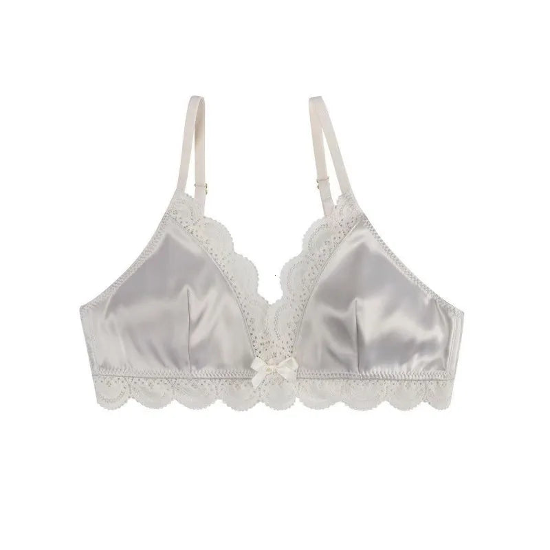 Korean Triangle Cup Bow Lace Bra