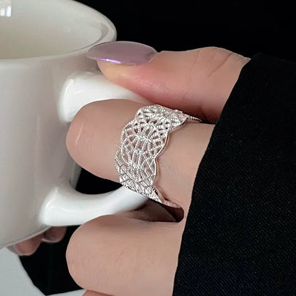 925 Sterling Silver Open Pearl Smile Stackable Finger Ring