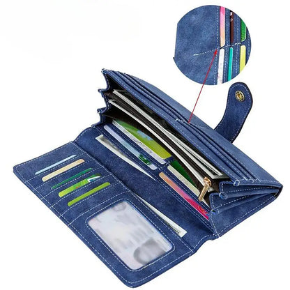 Long Wallet PU Leather Large Capacity Blocking Clutch