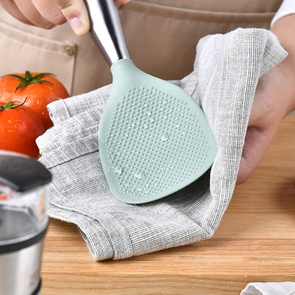 1Pcs Silicone Non-stick Cooking Spoon