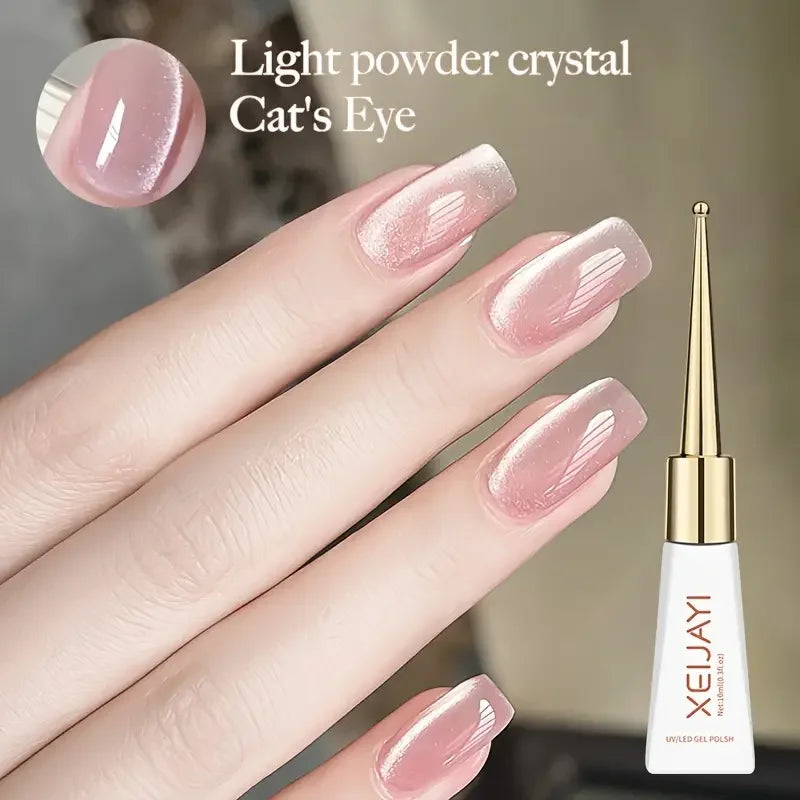 3pcs Pink Cat Eye Gel Nail Polish & Magnet Tools Set