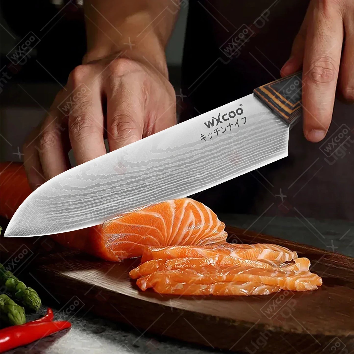 Stainless Steel Japanese Knife Wood Handle
