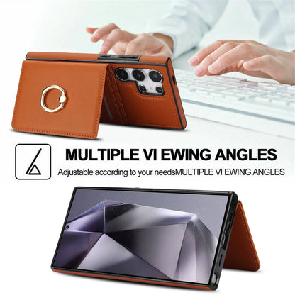 Wallet Case with Card Holder, 360° Rotation Ring