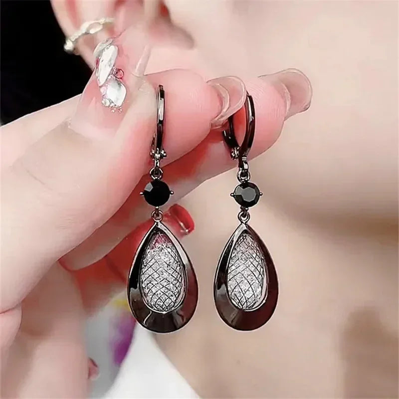 Exaggerated Leaf Flower Hoop Earrings