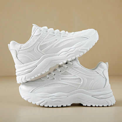 Leather Chunky Thick Tennis Platform Sneakers