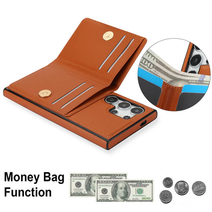 Wallet Case with Card Holder, 360° Rotation Ring
