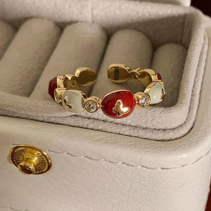 925 Sterling Silver Drip Glaze Butterfly Zircon Rings