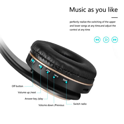 T8 Wireless Headphones Bluetooth 5.3 Stereo Surround Sound Foldable Sport