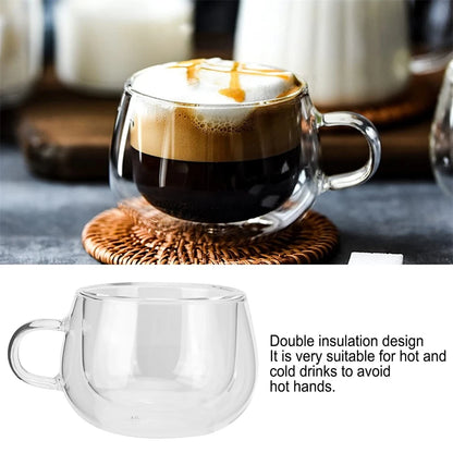 1pc Double Wall Glass Coffee Cup Glass Mug