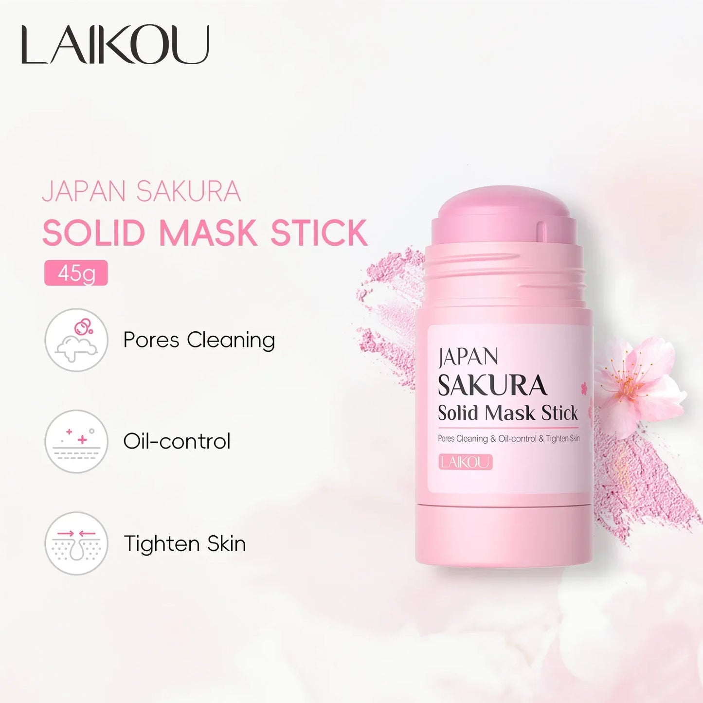 LAlKOU Sakura Solid Mud Face Mask Stick
