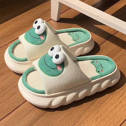 Cute Cartoon Lovely Animals Bedroom Cotton Home Indoor Thick Sole Slippers