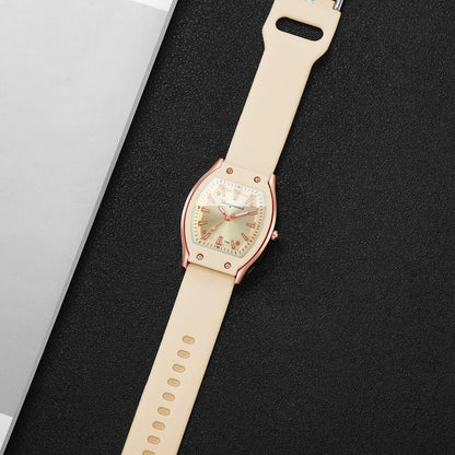 Silicone Strap Simple Dial Quartz Wristwatch