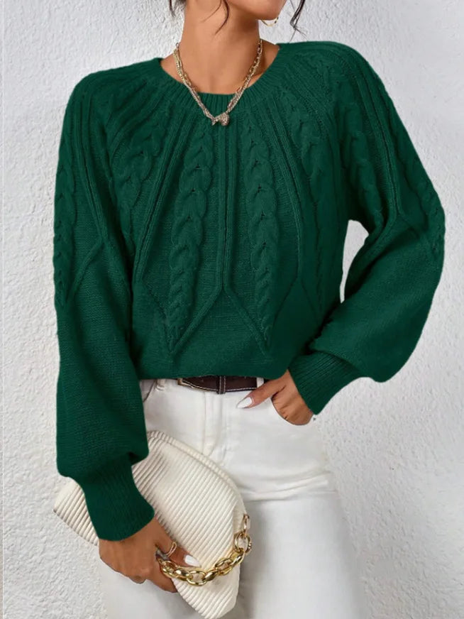 Elegant Casual Knitted Hoodie Thickened Warm Commuting Thread Sweater