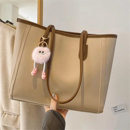 PU Leather Versatile Korean Single Shoulder Tote Bag