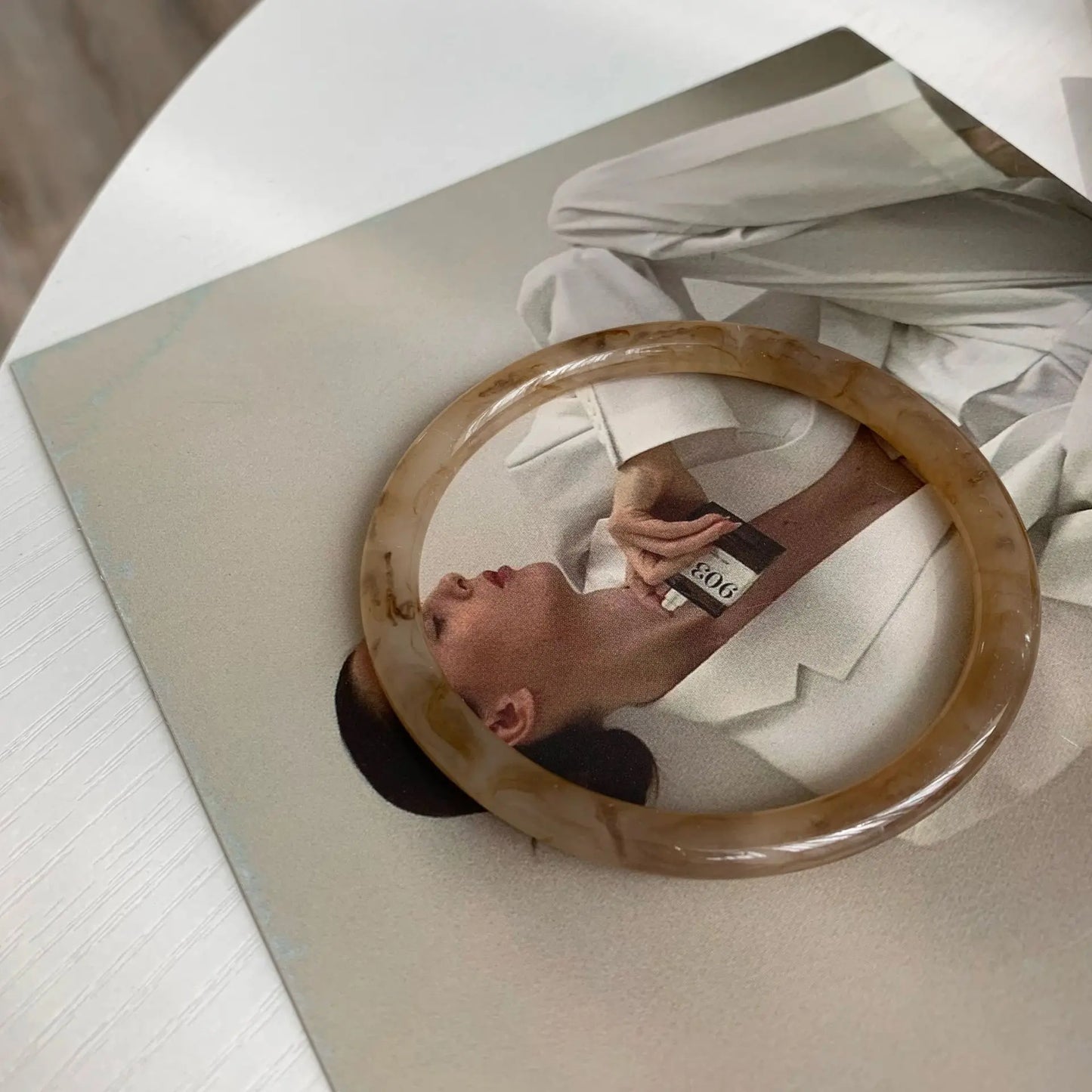 DANA Brown Resin Acrylic Marble Bracelet