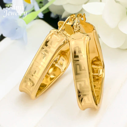 18K Gold Plated Hoop Copper Hook Drop Earrings