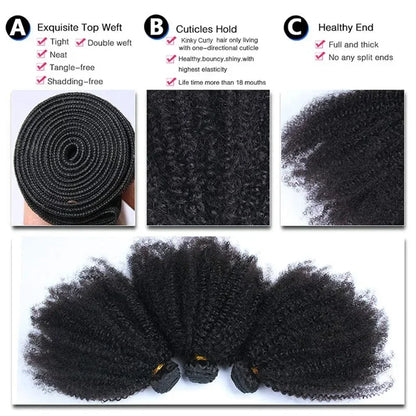 Afro Kinky Curly Bundles Human Hair  Brazilian Wig