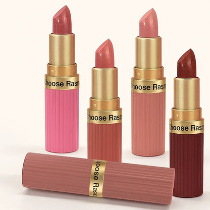 Pearlescent Pink Glitter Velvet Lipstick Metallic Waterproof Makeup Cosmetic