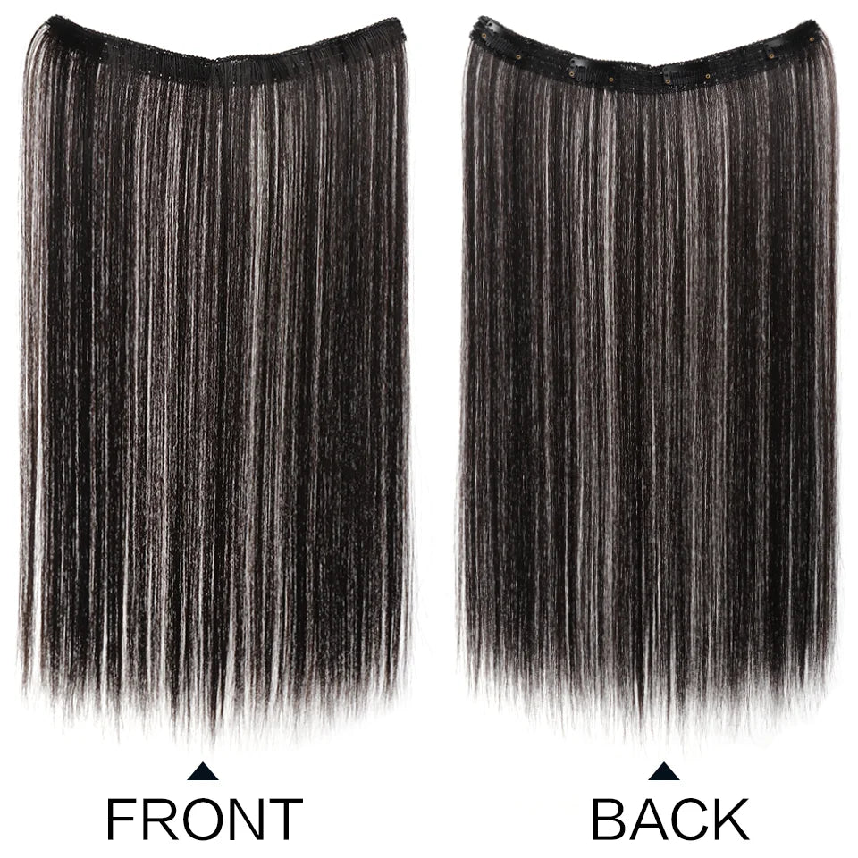 20 Inch Long Synthetic Straight Clip-In Hair Extensions