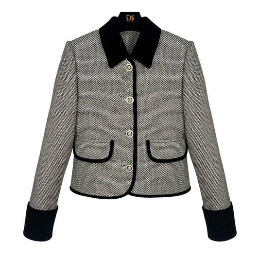 Elegant Comfortable Lapel Collar Casual Tweed Jacket