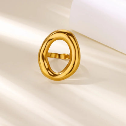 Gold Color Stainless Steel Delicate Flower Rings