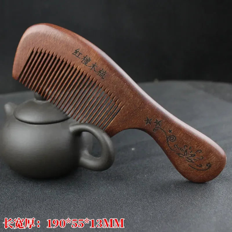 Natural Peach Solid Wood Anti-Static Hair Brush