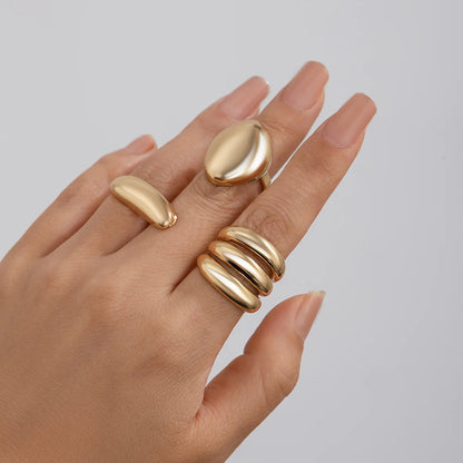 3 قطع/مجموعة حلقات معدنية مبالغ فيها