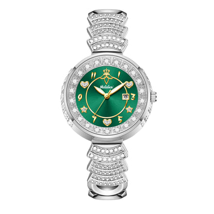 Affordable Luxury with Diamond-Set Dial Water-Resistant Quartz Watch