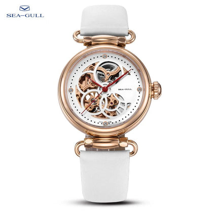 Leather Strap Waterproof Skeleton Automatic Mechanical Watch Necklace Set 6002L Series
