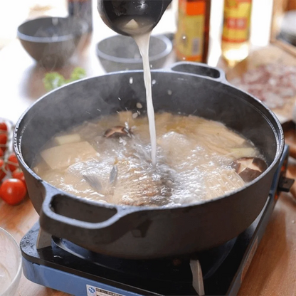 Cookware Non-Stick Cast Iron Skillet Flat Bottomed Double Handle Frying Pan