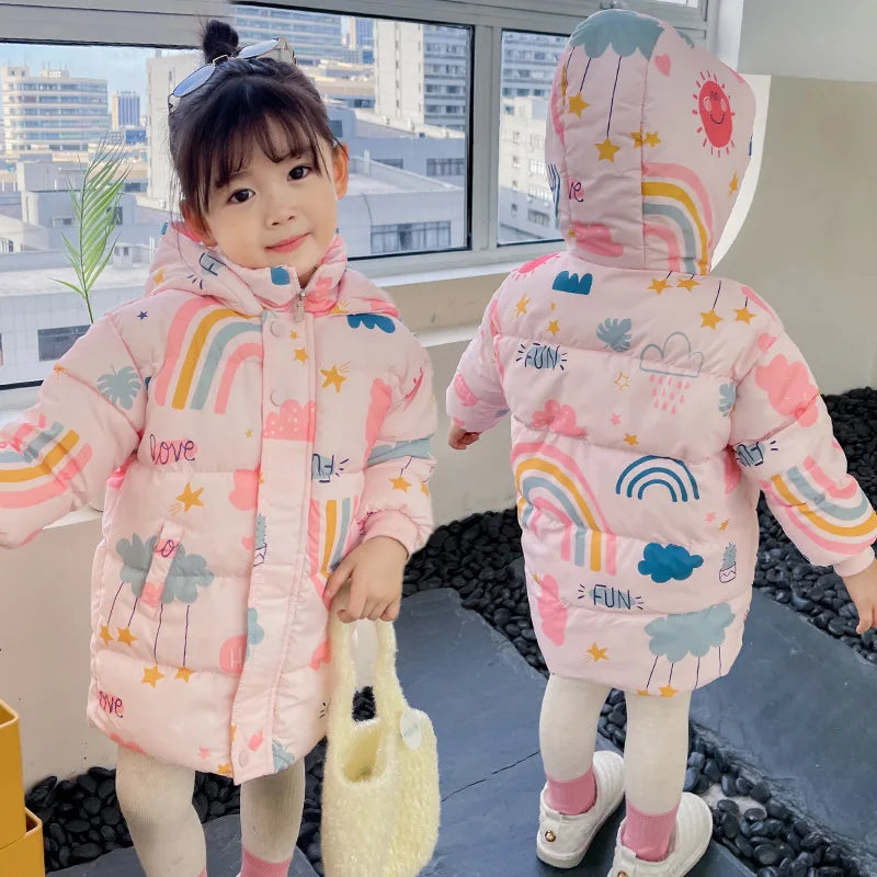 Winter Hooded Windbreaker Coat 2-7 Years Cotton Warm Jackets