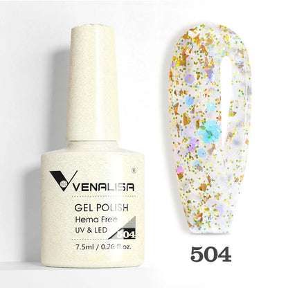 Glitter LED French Nail Polish
