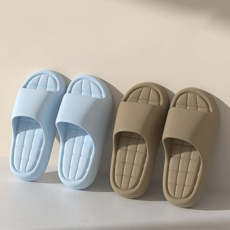 Unisex Bathroom Flat Sandals Thick Platform Slippers