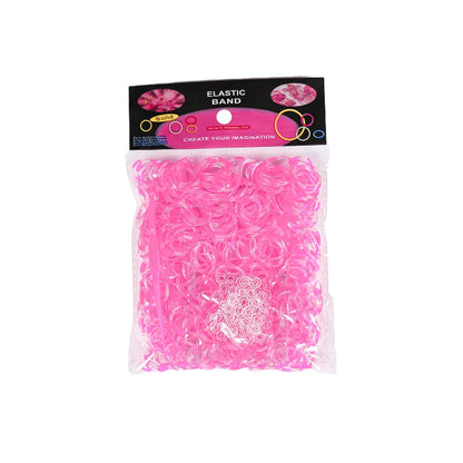 600Pcs Color Rubble Loom Wristbands Kit Elastic Weaving Lacing Craft